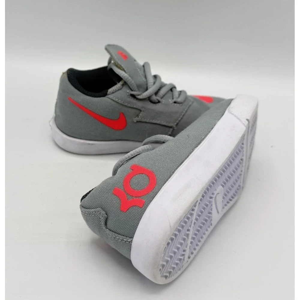Nike KD Vulc Shoes Youth Sz 7C Gray Hyper Punch Sneakers Trainers
